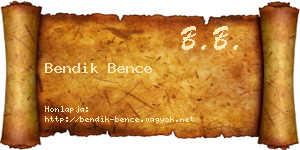 Bendik Bence névjegykártya